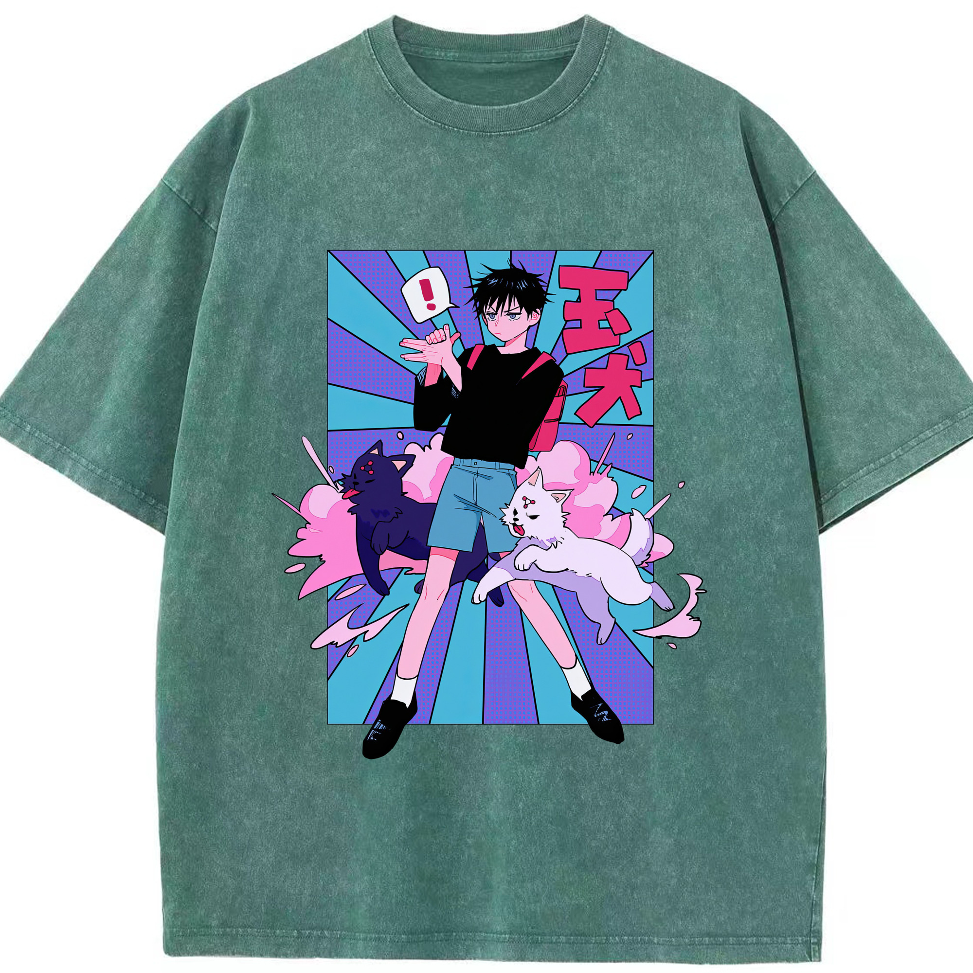 （画像用） 呪術廻戦 Jujutsu Kaisen 綿100% ヴィンテージ風 半袖Tシャツ（フロントプリント）